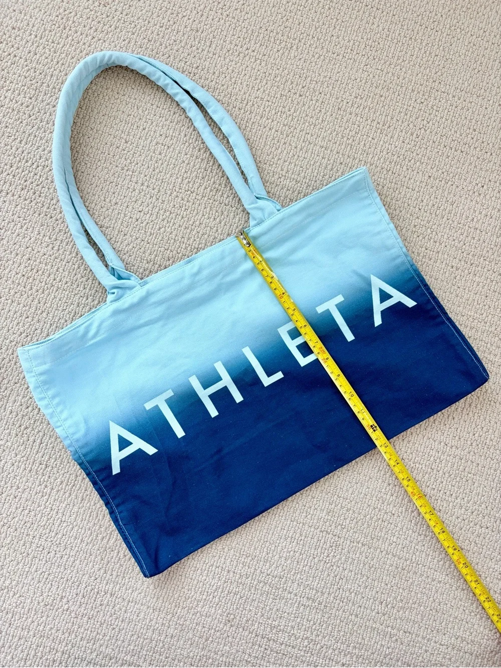 Athleta Light-to-Dark Blue Ombre Canvas Tote